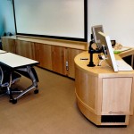 Lifting Podium and rack cabinets at Stanford University