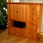 Quilted Cherry Tansu style media unit