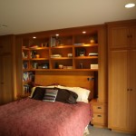 VG fir with lighted shelving, nightstands and wardrobes