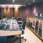 White oak credenza and racks for Zaents Film Center